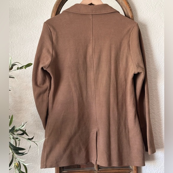 Matty M Camel Brown Knit Blazer Jacket – Size XL - Picture 3 of 7